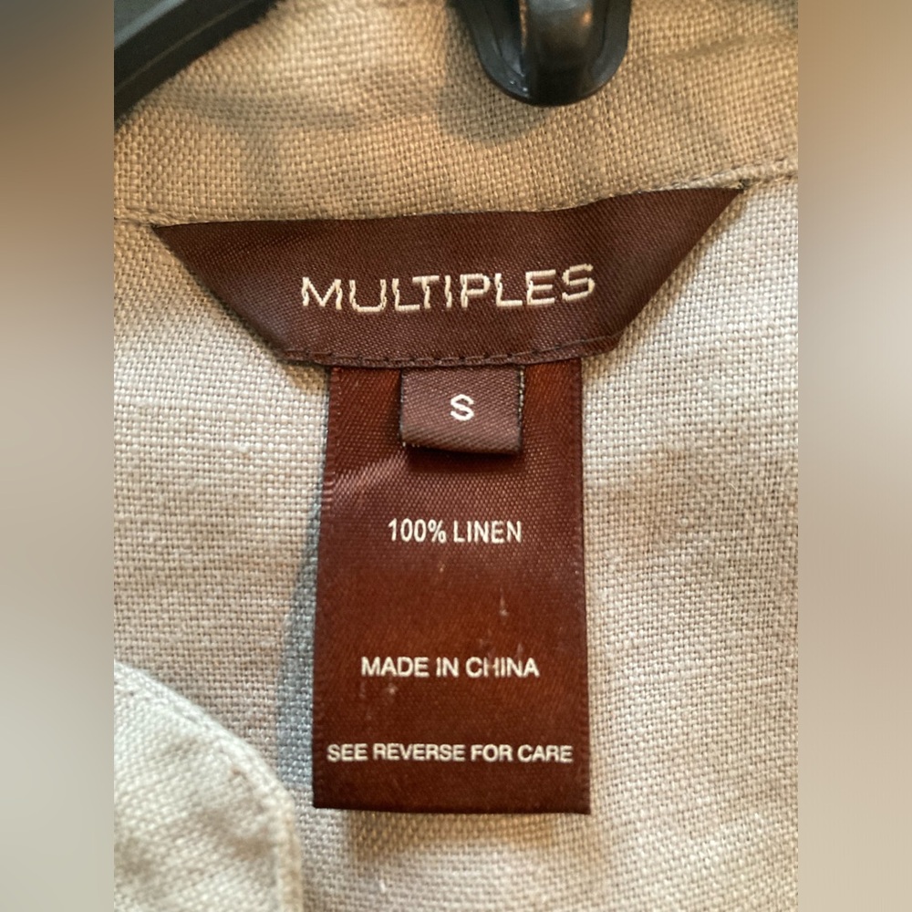 Multiples 100% Linen Long Sleeve Button Down Tuni… - image 5